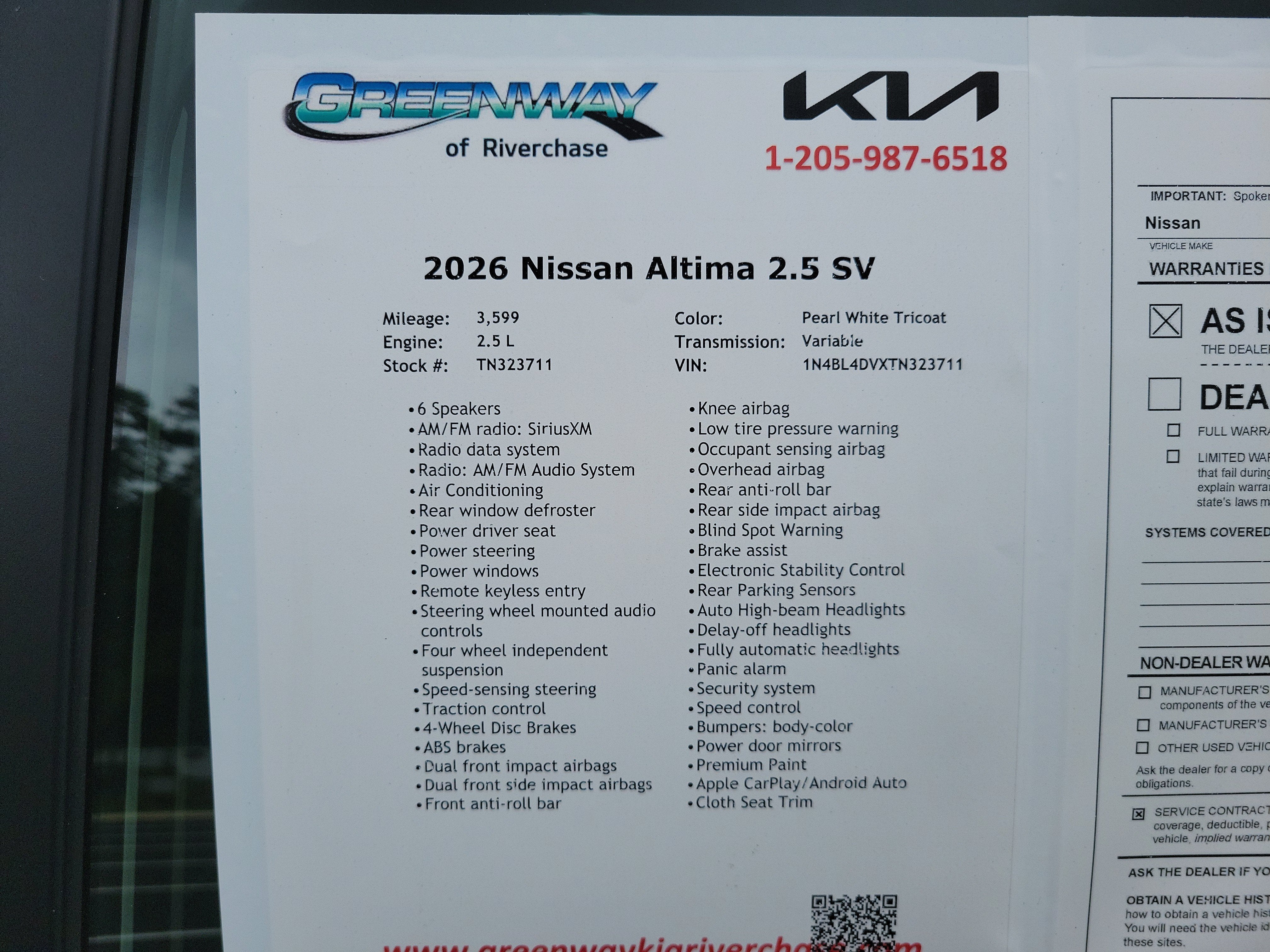 2026 Nissan Altima 2.5 SV