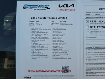 2018 Toyota Tacoma Limited