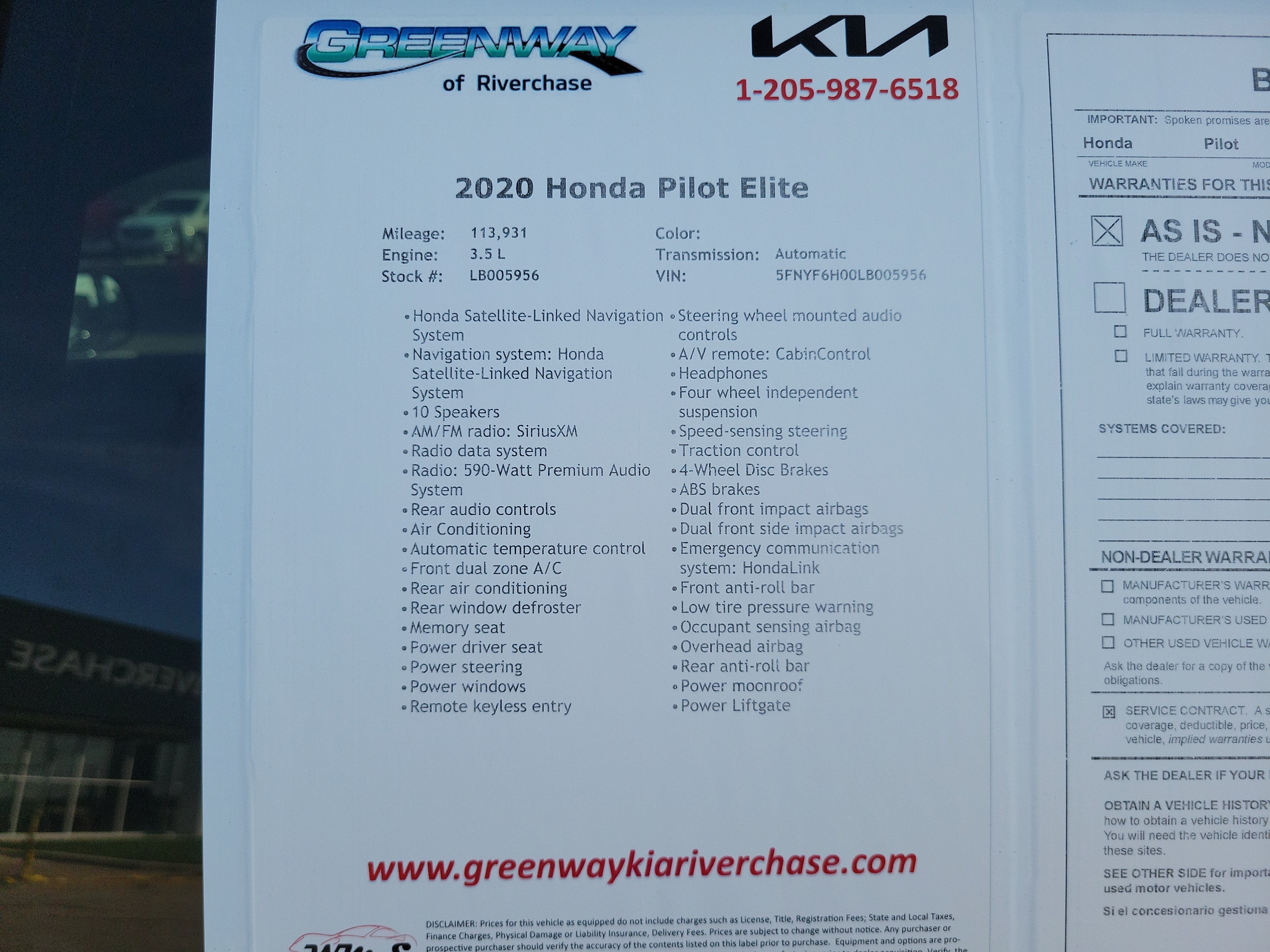 2020 Honda Pilot Elite