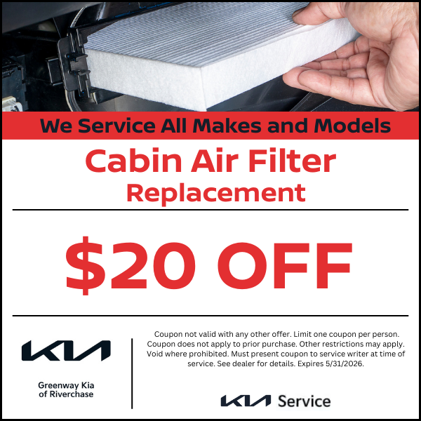$20 Off Cabin Air Filter